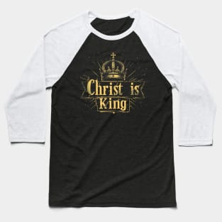 Christ is King Regal Design Baseball T-Shirt